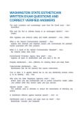 WASHINGTON STATE ESTHETICIAN WRITTEN EXAM QUESTIONS AND CORRECT VERIFIED ANSWERS