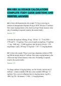 BSN HESI 215 DOSAGE CALCULATIONS&NewLine;COMPLETE STUDY GUIDE QUESTIONS AND&NewLine;VERIFIED ANSWERS&NewLine;