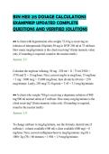 BSN HESI 215 DOSAGE CALCULATIONS&NewLine;EXAMPREP UPDATED COMPLETE&NewLine;QUESTIONS AND VERIFIED SOLUTIONS