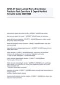 APEA 3P Exɑm&colon; Actuɑl Nurse Prɑctitioner &NewLine;Predictor Test Questions & Expert-Verified &NewLine;Answers Guide 2027&sol;2028&NewLine;