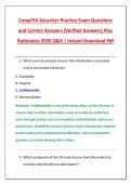 CompTIA Security&plus; Practice Exam Questions &NewLine;and Correct Answers &lpar;Verified Answers&rpar; Plus &NewLine;Rationales 2026 Q&A &vert; Instant Download Pdf 