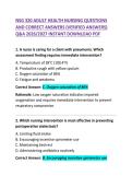 NSG 320 Adult Health Nursing Questions and Correct Answers Study Guide