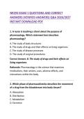 A BUNDLE OF NR293 EXAM 1 & EXAM 3 PHARMACOLOGY FOR NURSING QUESTIONS WITH CORRECT ANSWERS &ndash; COMPREHENSIVE STUDY GUIDES