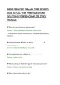 BURNS PEDIATRIC PRIMARY CARE SEVENTH&NewLine;2026 ACTUAL TEST PAPER QUESTIONS&NewLine;SOLUTIONS VERIFIED COMPLETE STUDY&NewLine;PACKAGE