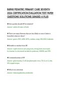 BURNS PEDIATRIC PRIMARY CARE SEVENTH&NewLine;2026 CERTIFICATION EVALUATION TEST PAPER&NewLine;QUESTIONS SOLUTIONS GRADED A PLUS