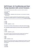 NATE Air Conditioning and Heat Pumps Exam Questions and Answers Study Guide