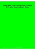 Open Water Diver Introduction Scuba Diving Certification Study Guide Questions and Answers Latest Version 2026&sol;2027 Comprehensive Review