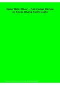 Open Water Diver Knowledge Review 3 Scuba Diving Study Guide Questions and Answers Latest Version 2026&sol;2027 Comprehensive Review