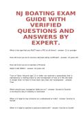 New Jersey Boating Safety Exam Questions and Answers Study Guide
