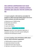 HESI Compass Comprehensive Exit Exam Questions and Correct Answers Study Guide