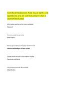 Certified Medication Aide Exam With 120 questions and all correct answers for a guaranteed pass