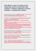 HESI MENTAL HEALTH EXAM ACTUAL&NewLine;EXAM 2026 UPDATE QUESTIONS AND&NewLine;CORRECT VERIFIED ANSWERS ALREADY&NewLine;GRADED A&plus; &lpar;BRAND NEW VISION&rpar;