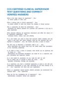CCS CERTIFIED CLINICAL SUPERVISOR TEST QUESTIONS AND CORRECT VERIFIED ANSWERS