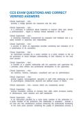 CCS EXAM QUESTIONS AND CORRECT VERIFIED ANSWERS