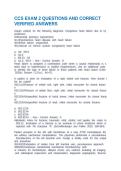 CCS EXAM 2 QUESTIONS AND CORRECT VERIFIED ANSWERS