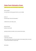 State Farm Estimatics Exam &NewLine;Questions and correct answers 100&percnt; Verified for a guaranteed pass&NewLine;
