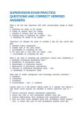 SUPERVISION EXAM PRACTICE QUESTIONS AND CORRECT VERIFIED ANSWERS