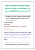 Google Associate Cloud Engineer Questions &NewLine;and Correct Answers &lpar;Verified Answers&rpar; Plus &NewLine;Rationales 2026 Q&A &vert; Instant Download Pdf 