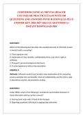 CERTIFIED CLINICAL MENTAL HEALTH COUNSELOR PRACTICE EXAM WITH 100 QUESTIONS AND ANSWERS WITH RATIONALES PLUS ANSWER KEY 2026-2027 Q&A GUARANTEED A&plus; INSTANT DOWNLOAD PDF