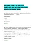 BUSI 4940 EXAM 1 ACTUAL TEST&NewLine;QUESTIONS AND ACCURATE ANSWERS&NewLine;COMPLETE REVIEW SHEET&NewLine;