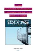 Introduction to Statistical Investigations &ndash; 2nd Edition by Nathan Tintle & Beth L&period; Chance &vert; Test Bank Chapters 1&ndash;11 Complete  ISBN&colon;9781119683452&NewLine;&NewLine;