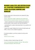 BUSINESS ANALYTICS 3RD EDITION EVANS&NewLine;ALL CHAPTERS COMPREHENSIVE STUDY&NewLine;GUIDE SOLUTIONS VERIFIED AND&NewLine;BUNDLED&NewLine;