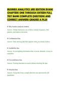 BUSINESS ANALYTICS 3RD EDITION EVANS&NewLine;CHAPTERS ONE THROUGH SIXTEEN FULL&NewLine;TEST BANK COMPLETE QUESTIONS AND&NewLine;CORRECT ANSWERS GRADED A PLUS&NewLine;