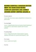 BUSINESS ESSENTIALS CANADIAN EDITION&NewLine;EBERT TEST BANK EXAM REVIEW&NewLine;COMPLETE QUESTIONS AND CORRECT&NewLine;ANSWERS EXPERT VERIFIED GRADED A&plus;