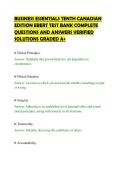 BUSINESS ESSENTIALS TENTH CANADIAN&NewLine;EDITION EBERT TEST BANK COMPLETE&NewLine;QUESTIONS AND ANSWERS VERIFIED&NewLine;SOLUTIONS GRADED A&plus;