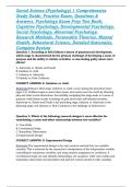 Social Science &lpar;Psychology&rpar; &vert; Comprehensive Study Guide&comma; Practice Exam&comma; Questions & Answers&comma; Psychology Exam Prep Test Bank&comma; Cognitive Psychology&comma; Developmental Psychology&comma; Social Psychology&comma; Abnormal Psychology&comma; Research Methods&comma; Personality Theories&comma; Me