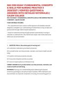 NSG 3130 EXAM 1 FUNDAMENTAL CONCEPTS & SKILLS FOR NURSING PRACTICE II 2026&sol;2027 &vert; VERIFIED QUESTIONS & ANSWERS WITH DETAILED RATIONALES &vert; GALEN COLLEGE