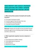 Texas Property and Casualty Insurance Exam Questions and Correct Answers &ndash; Comprehensive Licensing Exam Study Guide