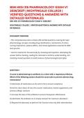 BSN HESI 315 PHARMACOLOGY EXAM V1 2026&sol;2027 &vert; NIGHTINGALE COLLEGE &vert; VERIFIED QUESTIONS & ANSWERS WITH DETAILED RATIONALES