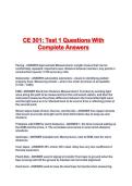 CE 301&colon; Test 1 Questions With Complete Answers