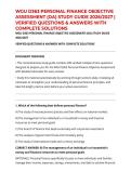WGU D363 PERSONAL FINANCE OBJECTIVE ASSESSMENT &lpar;OA&rpar; STUDY GUIDE 2026&sol;2027 &vert; VERIFIED QUESTIONS & ANSWERS WITH COMPLETE SOLUTIONS