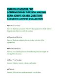 BUSINESS STATISTICS FOR&NewLine;CONTEMPORARY DECISION MAKING&NewLine;EXAM SCRIPT SOLVED QUESTIONS&NewLine;ACCURATE ANSWER COLLECTION