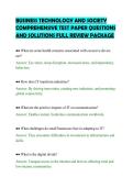 BUSINESS TECHNOLOGY AND SOCIETY&NewLine;COMPREHENSIVE TEST PAPER QUESTIONS&NewLine;AND SOLUTIONS FULL REVIEW PACKAGE&NewLine;