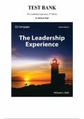 Test Bank &mdash; The Leadership Experience&comma; 9th Edition by Richard  Daft&comma; Chapter 1-15 &vert; All Chapters