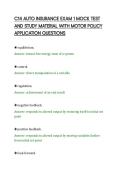 C14 AUTO INSURANCE EXAM 1 MOCK TEST&NewLine;AND STUDY MATERIAL WITH MOTOR POLICY&NewLine;APPLICATION QUESTIONS&NewLine;