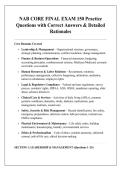 NAB CORE FINAL EXAM 150 Practice &NewLine;Questions with Correct Answers & Detailed &NewLine;Rationales