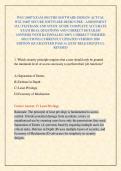 WGU D487 EXAM &sol;SECURE SOFTWARE DESIGN&sol; ACTUAL WGU D487 SECURE SOFTWARE DESIGN PRE - ASSESSMENT &lpar;PA&rpar; TESTBANK AND STUDY GUIDE COMPLETE ACCURATE EXAM REAL QUESTIONS AND CORRECT DETAILED ANSWERS WITH RATIONALES &lpar;100&percnt; CORRECT VERIFIED SOLUTIONS&rpar; CURRENTLY UPD