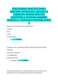 TEAS SCIENCE PRACTICE EXAM &vert; ANATOMY&comma; PHYSIOLOGY&comma; BIOLOGY & CHEMISTRY REVIEW PRACTICE QUESTIONS & DETAILED ANSWERS GRADED A&plus; &lpar;2026&sol;2027&rpar; EDITION LATEST &excl;&excl;