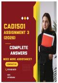 CAD1501 ASSIGNMENT 3 2026 - COMPLETE ANSWERS