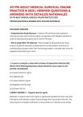 ATI PN ADULT MEDICAL-SURGICAL ONLINE PRACTICE B 2023 &vert; VERIFIED QUESTIONS & ANSWERS WITH DETAILED RATIONALES