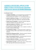 ALBERTA PESTICIDE APPLICATOR &NewLine;STRUCTURAL EXAM Practice Questions &NewLine;with Correct Answers & Detailed Rationales