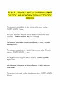 FLORIDA COMMUNITY ASSOCIATION MANAGER EXAM&NewLine;QUESTIONS AND ANSWERS WITH CORRECT SOLUTIONS&NewLine;2025-2026