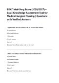 BKAT Med-Surg Exam Study Guide &vert; Questions & Answers&NewLine;&NewLine;