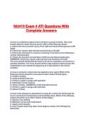 NU410 Exam 4 ATI Questions With Complete Answers