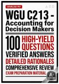 WGU C213 Accounting for Decision Makers OA &lpar;PDF&rpar; &vert; 2026 Exam Questions &vert; Financial Accounting