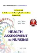 TEST BANK Health Assessment in Nursing &lpar;7TH&rpar; by Janet R Weber & Jane H Kelley Chapters 1-34&NewLine;